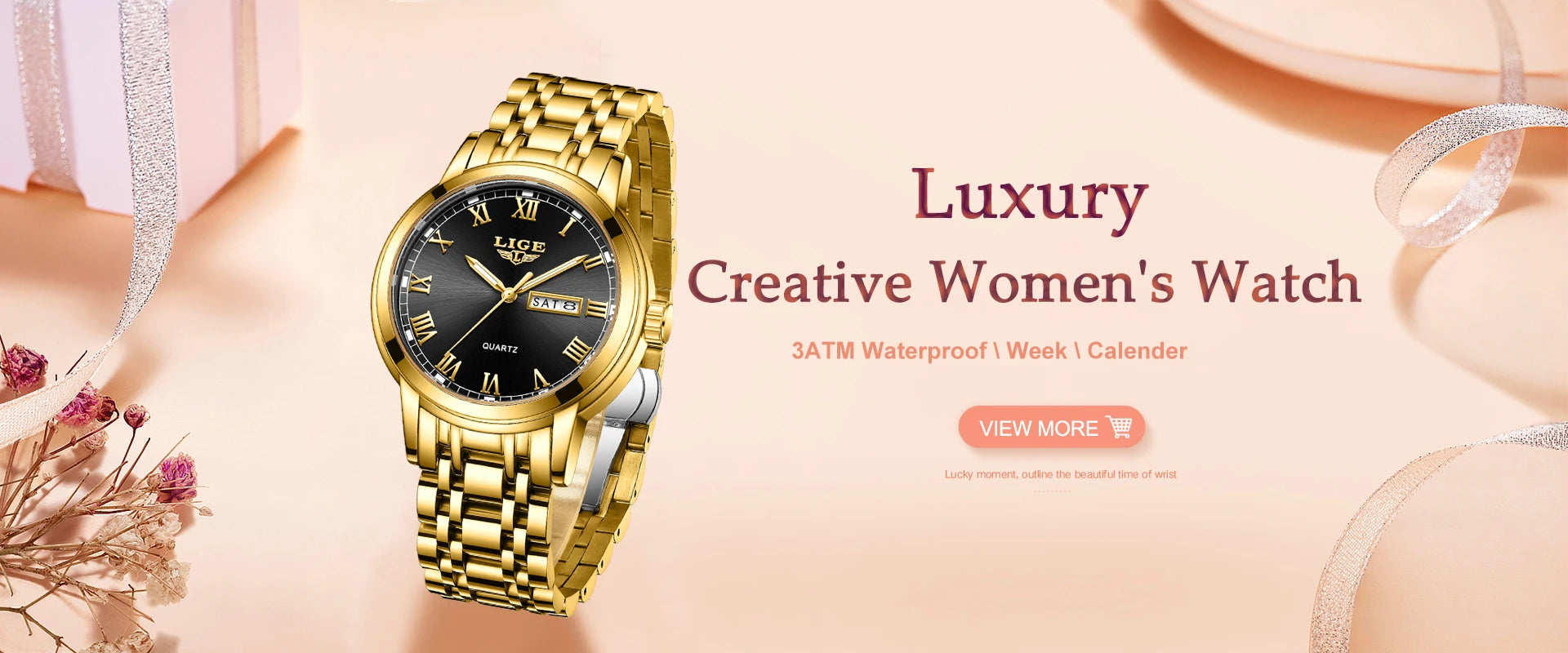 LIGE Casual Sport Watch Ladies Top Luxury All Steel Waterproof Quartz Watches For Women Fashion Gold Watch Women Montres Femmes