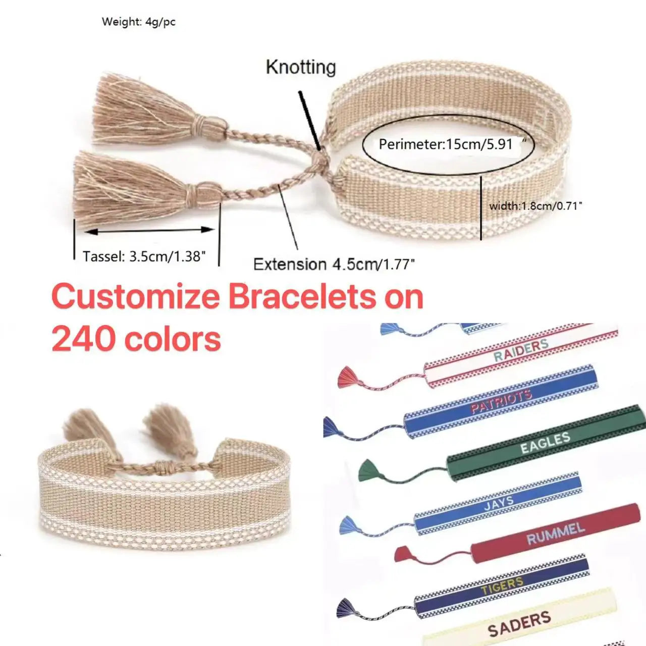 Customization of Wholesale Woven Bracelets Custom Made Bracelets