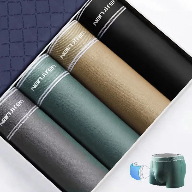 4Pcs Boxer Shorts Men's Underwear Sexy Panties Cotton Boxers Man Underpants Male Shorts Homme U Convex Lingerie Wholesale Lots