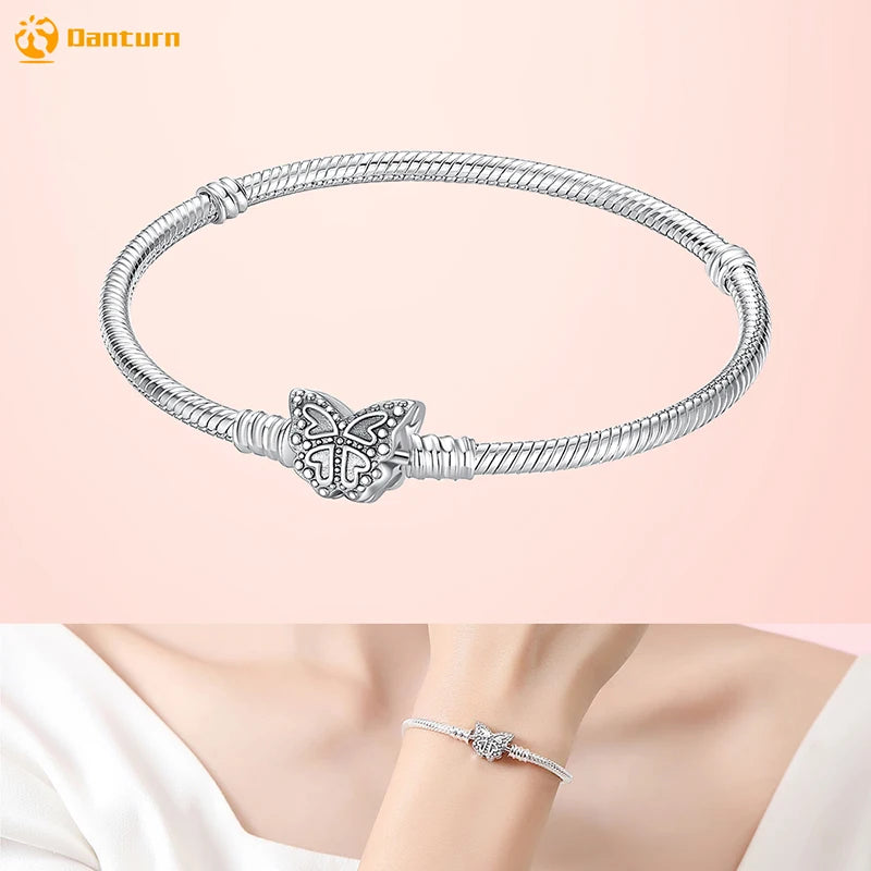 Danturn 925 Sterling Silver Bracelets Surfing, Waves and fish, Dream nets Bracelets Women Bracelets Fashion Charm Bracelets