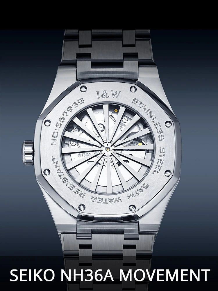 SEIKO NH36A Mechanical Watches for Man Luxury Brand IW CARNIVAL Watch Automatic Sapphire Luminous 5bar Waterproof Montres Hommes