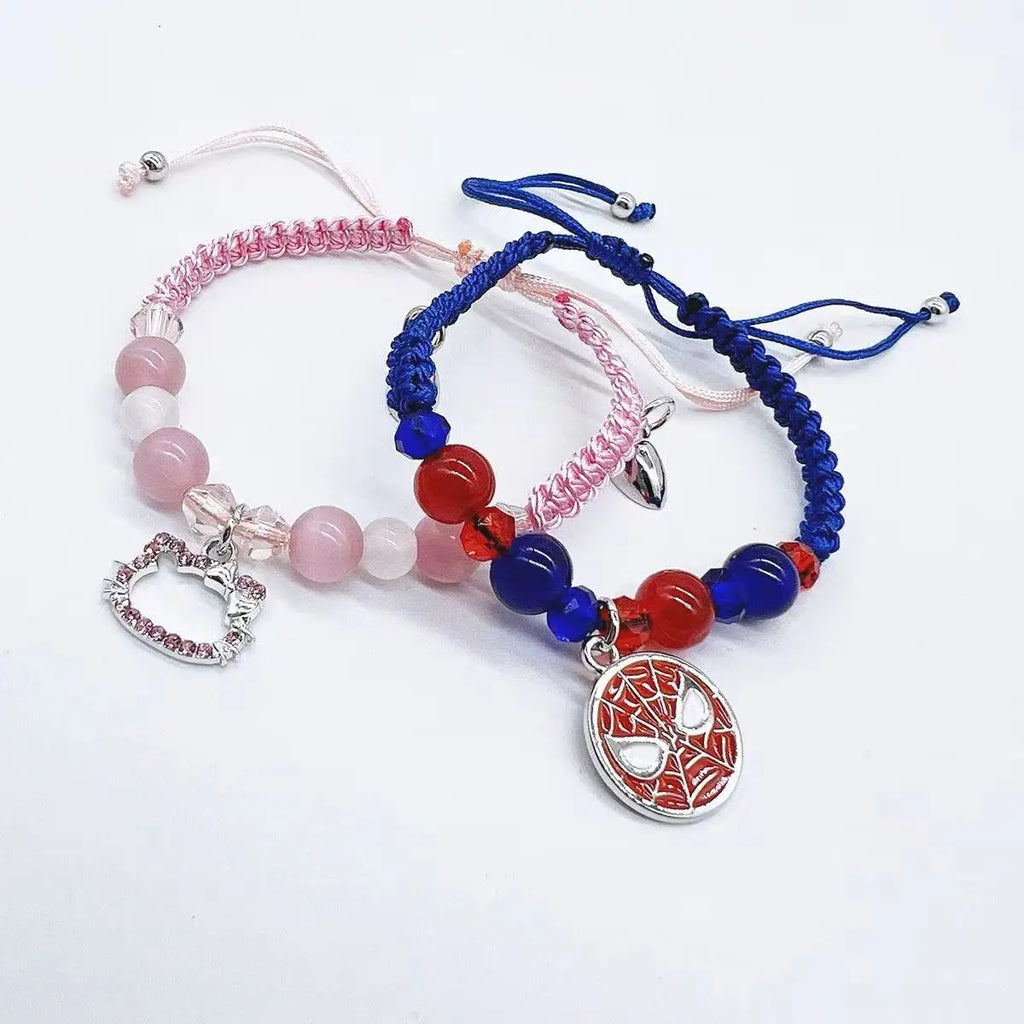 2 Pcs  couple bracelets Magnetic bracelets Spider and Cute cat bracelets