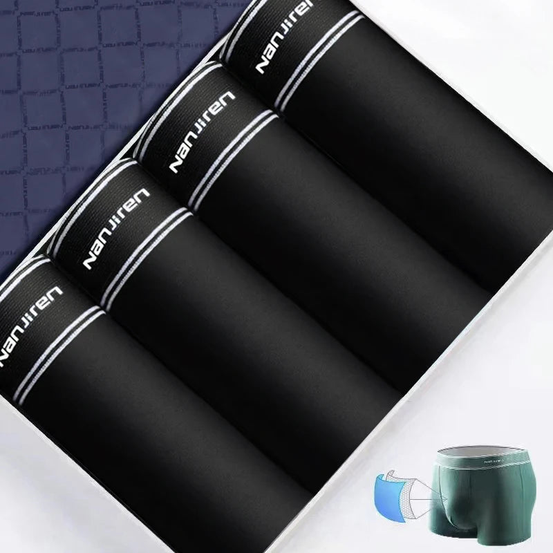 4Pcs Boxer Shorts Men's Underwear Sexy Panties Cotton Boxers Man Underpants Male Shorts Homme U Convex Lingerie Wholesale Lots