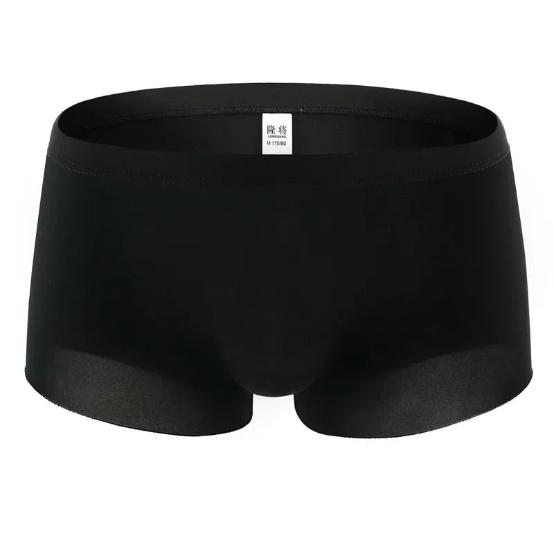 Men's Ice Silk Seamless Underwear Briefs Sexy U Convex Ultra-Thin Breathable Man Underpants Boxers