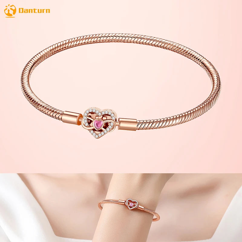 Danturn 925 Sterling Silver Bracelets Crown Butterfly Bus Sisterly Love Cherry Bracelets Women Bracelets Fashion Charm Bracelets