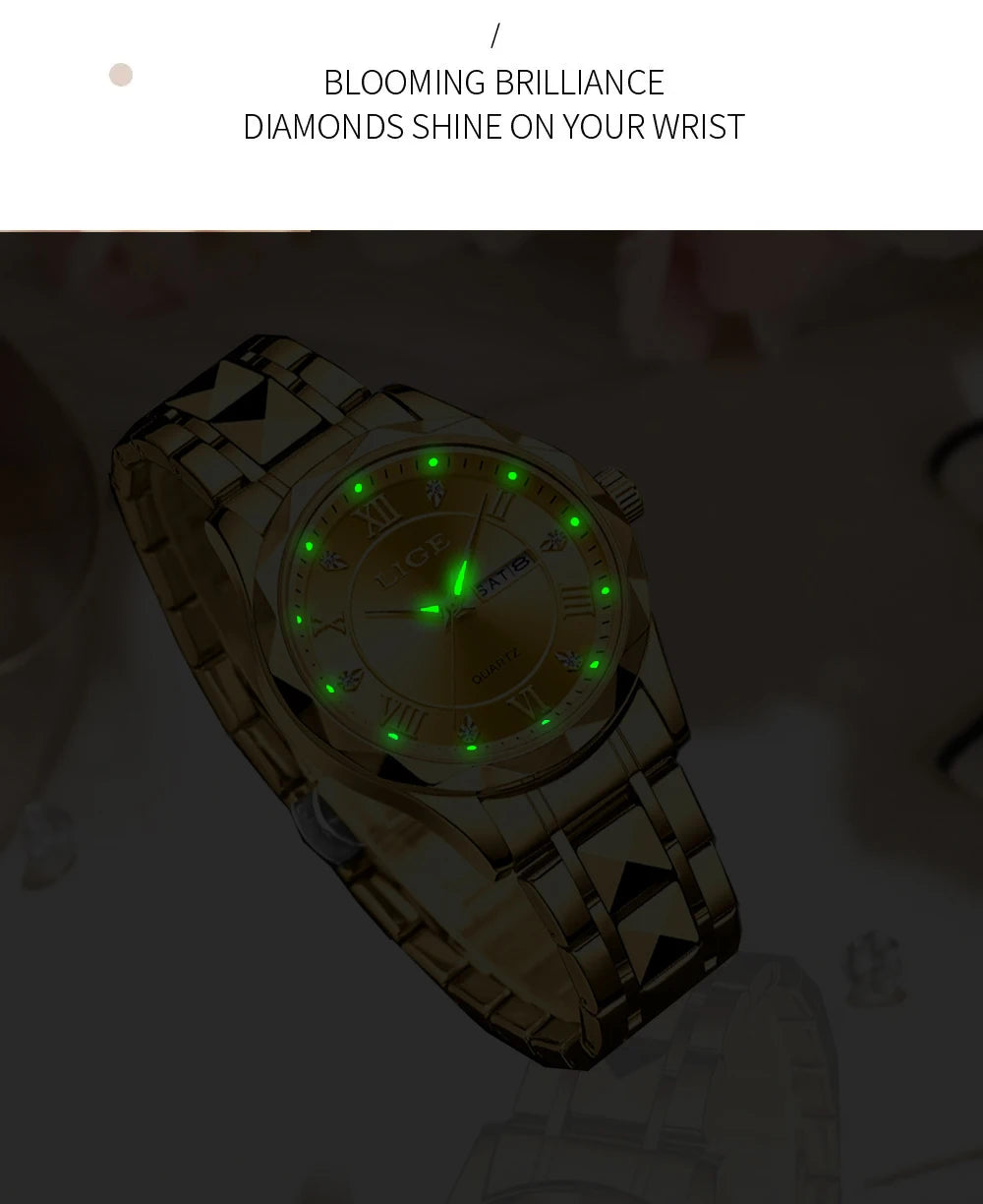 LIGE Casual Sport Watch Ladies Top Luxury All Steel Waterproof Quartz Watches For Women Fashion Gold Watch Women Montres Femmes