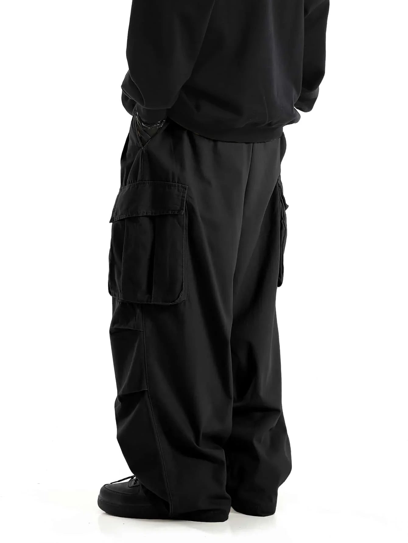 Classic Design Multi Flap Pockets Cargo Pants Men's Loose Fit Drawstring Cargo Pants For Skateboarding Street Outdoor Camping