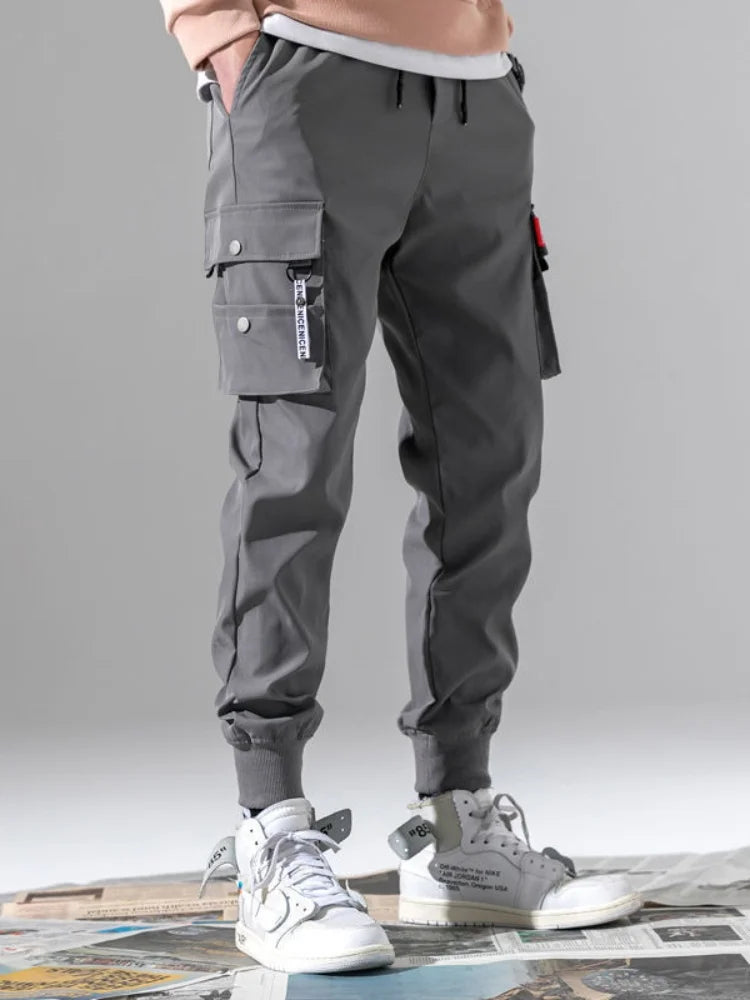 2025 New Classic Design Multi Pockets Cargo Pants, Men's Casual Loose Fit Drawstring Cargo Pants Joggers For Spring Summer Outdo
