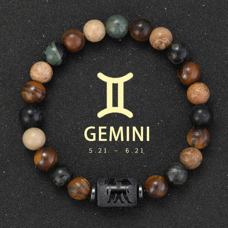 12 Zodiac Signs Bracelets Taurus Gemini Cancer Virgo Pisces Bracelets Ladies Men Couple Friendship Jewelry Gift Bracelets