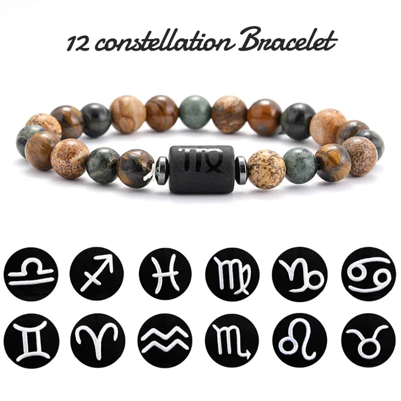 12 Zodiac Signs Bracelets Taurus Gemini Cancer Virgo Pisces Bracelets Ladies Men Couple Friendship Jewelry Gift Bracelets