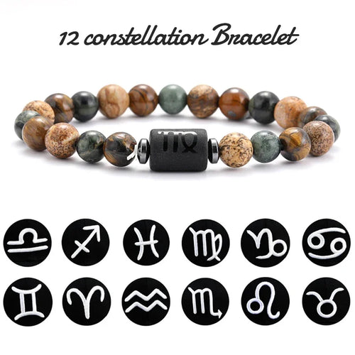 12 Zodiac Signs Bracelets Taurus Gemini Cancer Virgo Pisces Bracelets Ladies Men Couple Friendship Jewelry Gift Bracelets