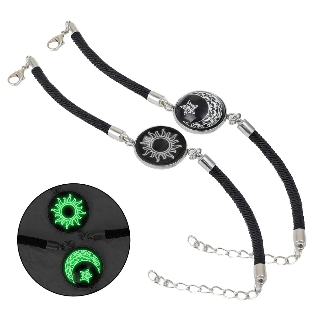 Sun Moon Braided Bracelets Women Men Black Adjustable Couple Bracelets Elegant Comfortable Bracelets Fashion Jewelry Accessories