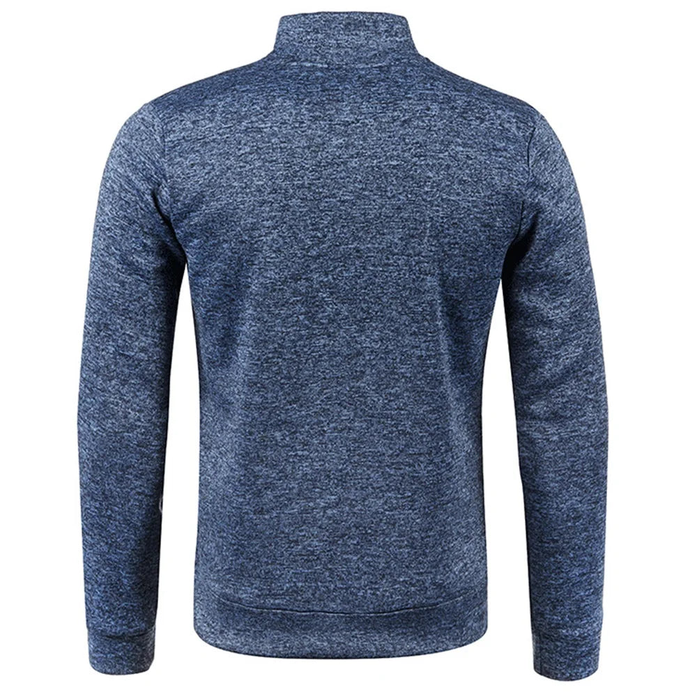 Men's Sweatshirts Half Zipper Pullover Male Long Sleeve Flleece Sweater Standcollar Snowflakes Hoodies Men Clothes
