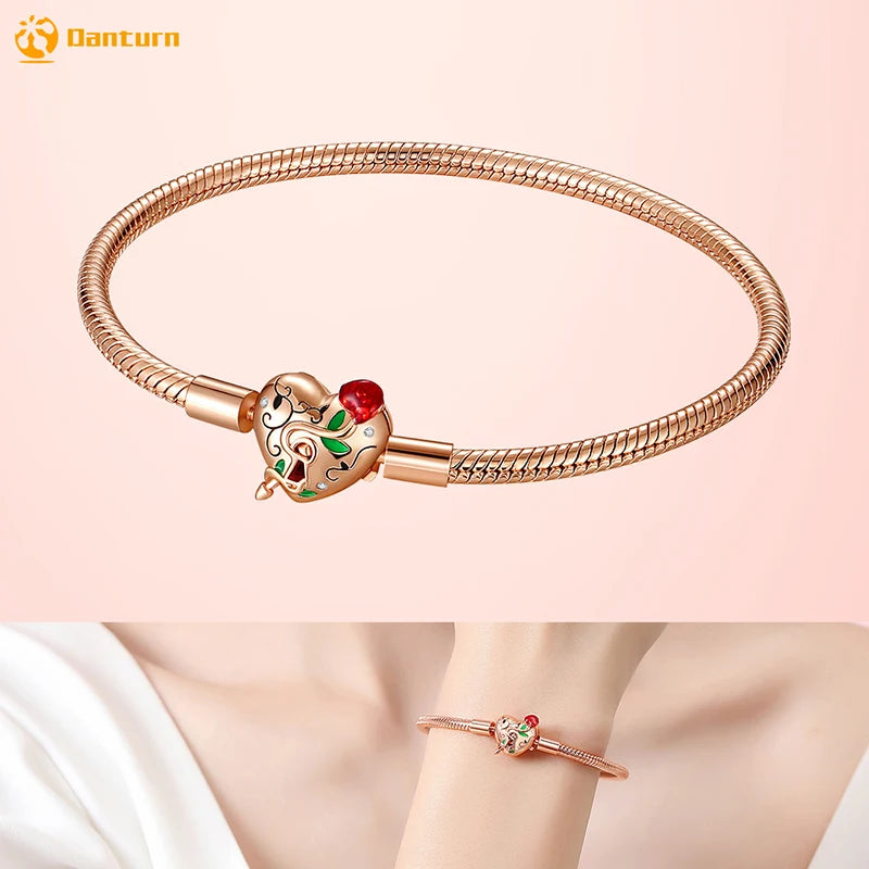 Danturn 925 Sterling Silver Bracelets Crown Butterfly Bus Sisterly Love Cherry Bracelets Women Bracelets Fashion Charm Bracelets