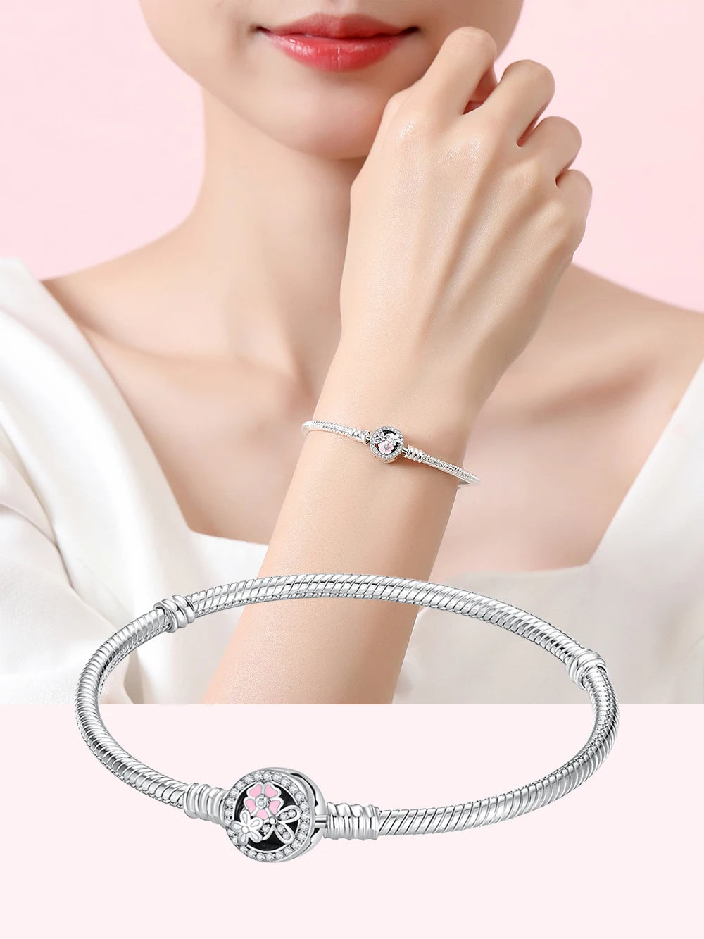 Danturn 925 Sterling Silver Bracelets Crown Butterfly Bus Sisterly Love Cherry Bracelets Women Bracelets Fashion Charm Bracelets