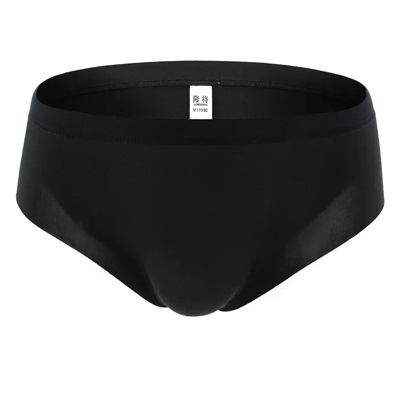 Men's Ice Silk Seamless Underwear Briefs Sexy U Convex Ultra-Thin Breathable Man Underpants Boxers