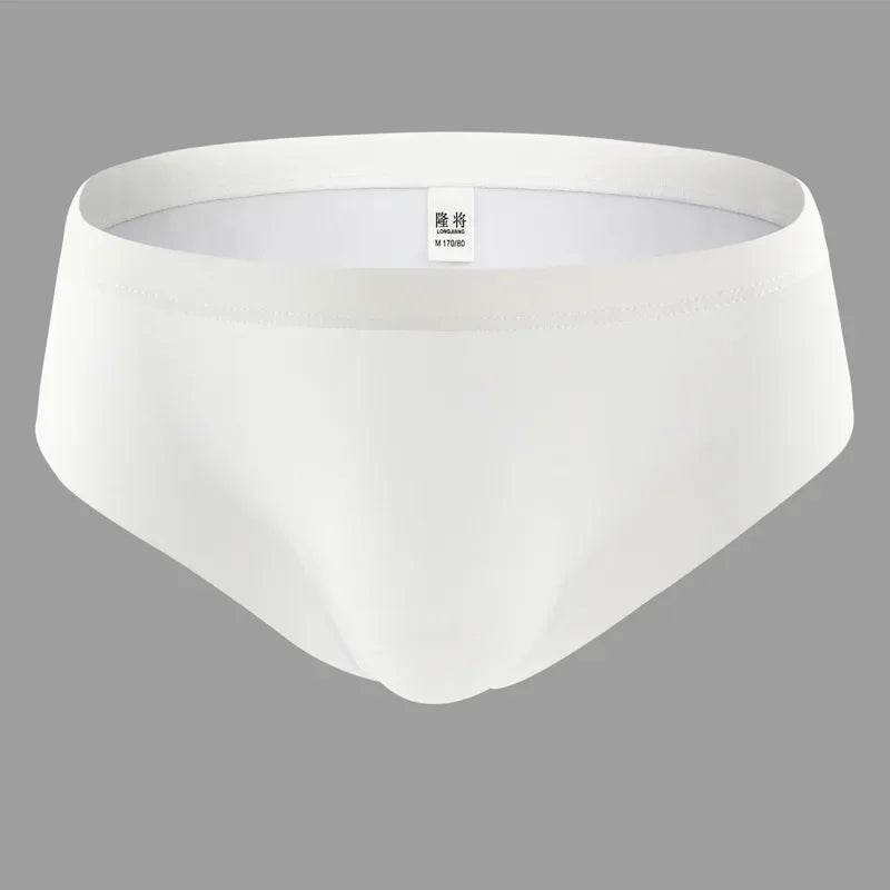 Men's Ice Silk Seamless Underwear Briefs Sexy U Convex Ultra-Thin Breathable Man Underpants Boxers