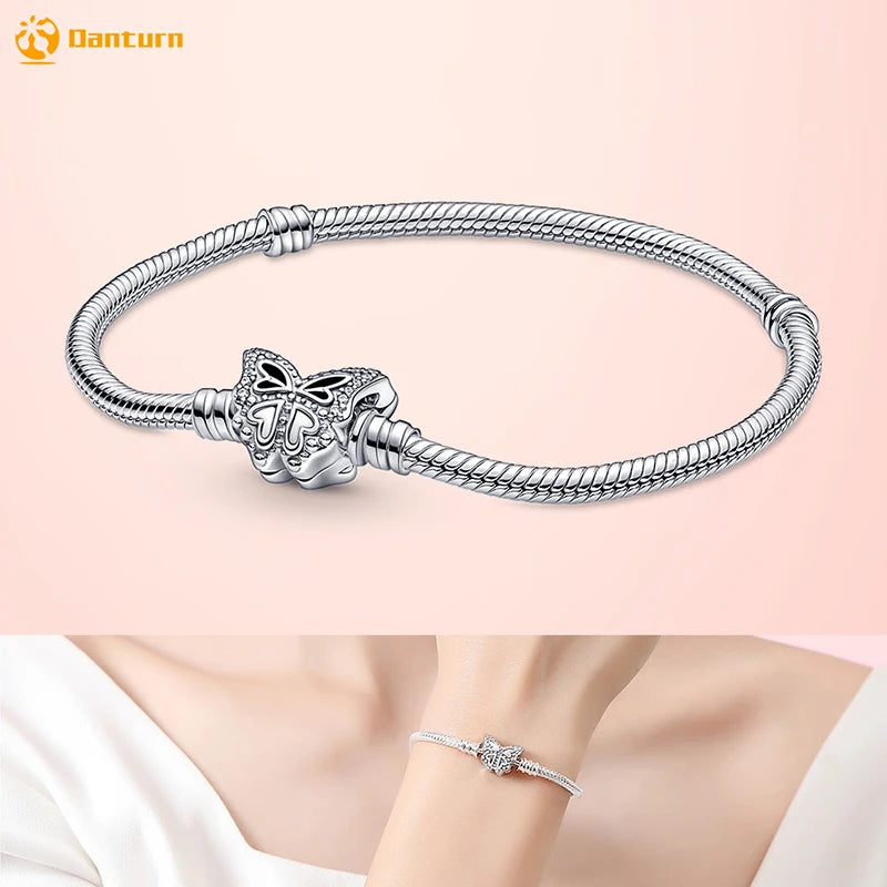 Danturn 925 Sterling Silver Bracelets Surfing, Waves and fish, Dream nets Bracelets Women Bracelets Fashion Charm Bracelets