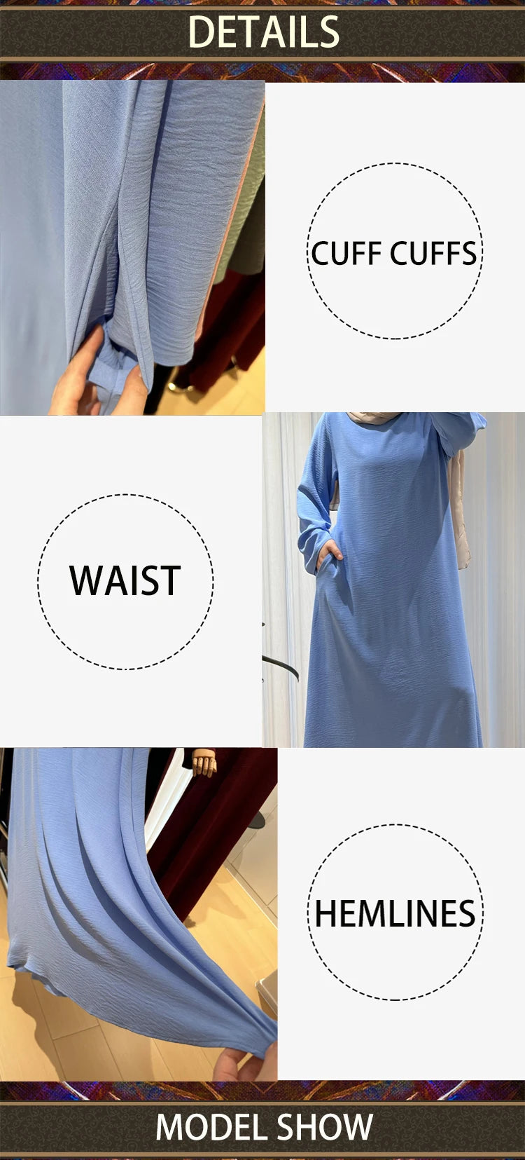 Muslim women's clothing abaya Middle East Dubai robe women's clothing oversized clothing women's long skirt MU-593