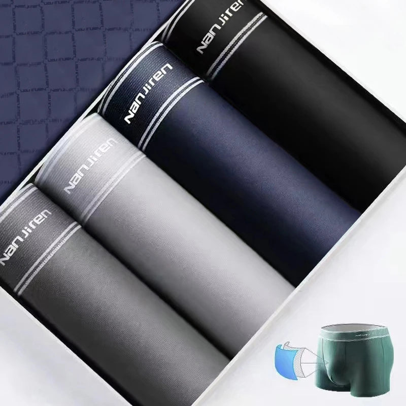4Pcs Boxer Shorts Men's Underwear Sexy Panties Cotton Boxers Man Underpants Male Shorts Homme U Convex Lingerie Wholesale Lots