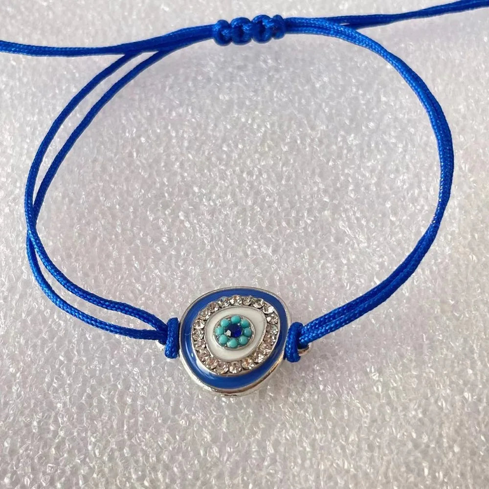 Woven Bracelets Evil Eyes Stackable Wrap Fabric Bracelets
