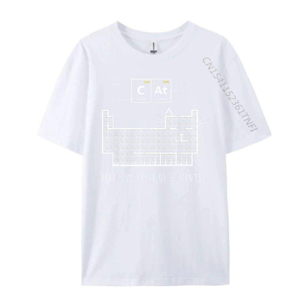 The Chemistry Cat Periodic Table Of Elements Men Clothes Printed T-Shirt Father's Day