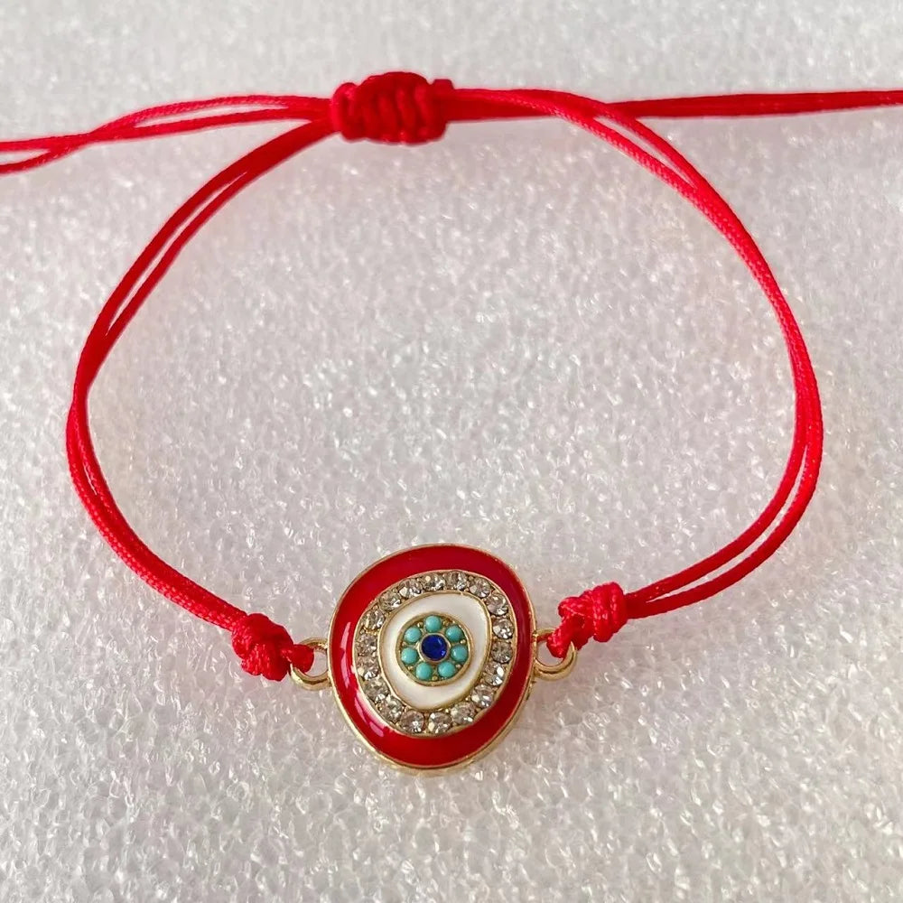 Woven Bracelets Evil Eyes Stackable Wrap Fabric Bracelets