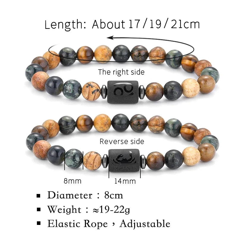 12 Zodiac Signs Bracelets Taurus Gemini Cancer Virgo Pisces Bracelets Ladies Men Couple Friendship Jewelry Gift Bracelets