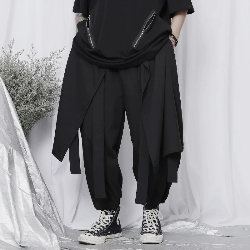 Japan  Style Men's clothing Punk Casual 8-9 Pants