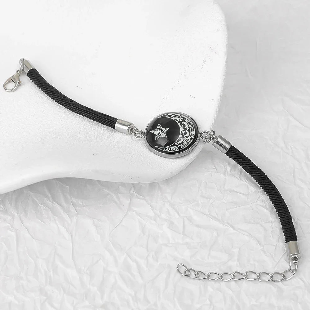 Sun Moon Braided Bracelets Women Men Black Adjustable Couple Bracelets Elegant Comfortable Bracelets Fashion Jewelry Accessories