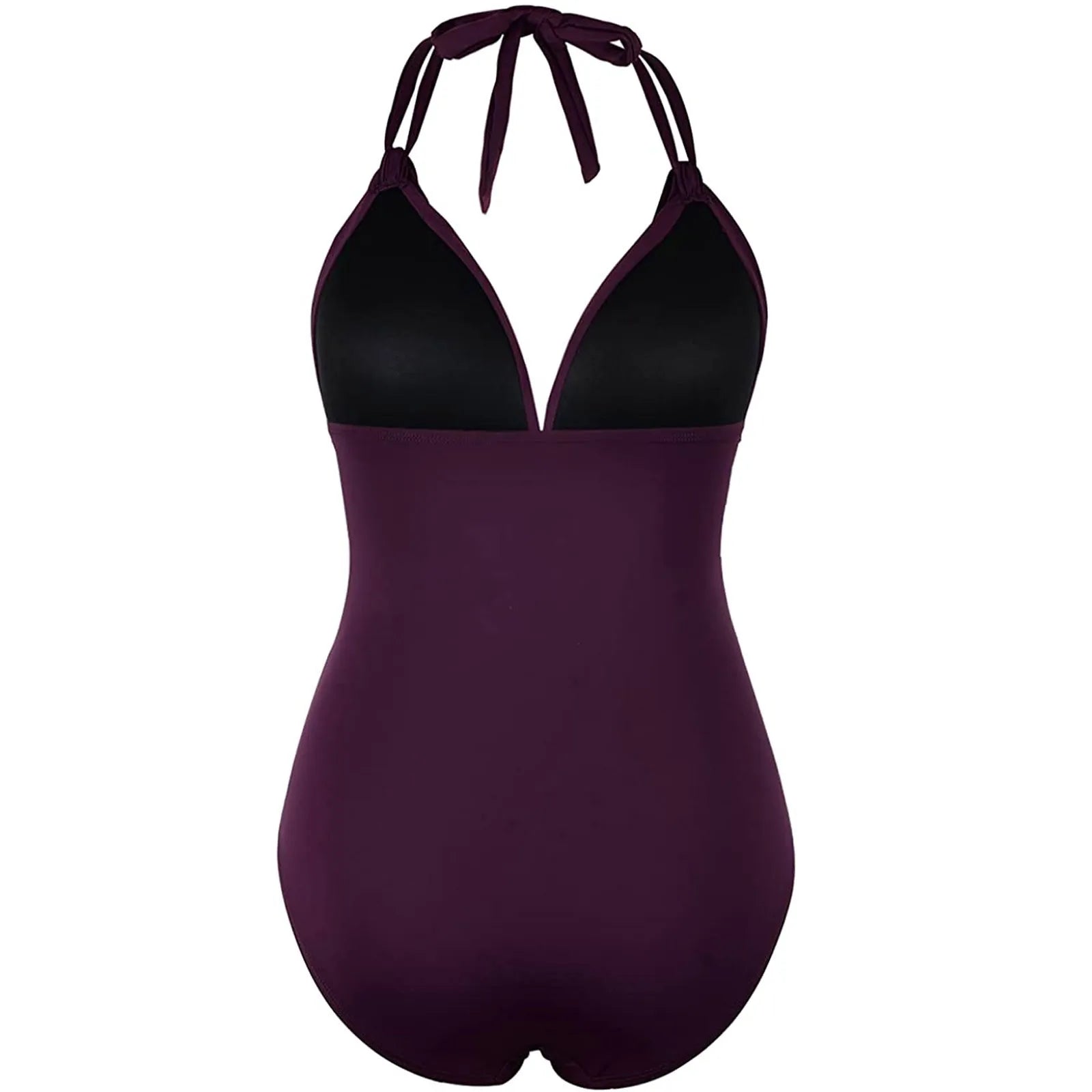 Bikinis Mujer Women's One-piece With Chest Pad Without Steel Bra Swimsuit Solid Color Swimsuit купальники женские