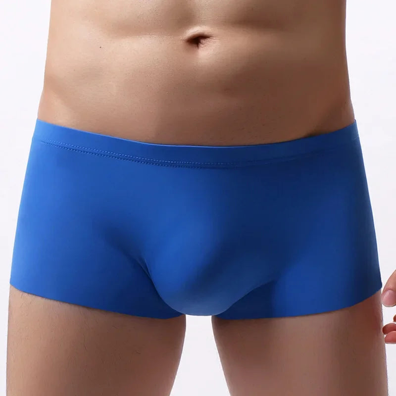 Men's Ice Silk Seamless Underwear Briefs Sexy U Convex Ultra-Thin Breathable Man Underpants Boxers