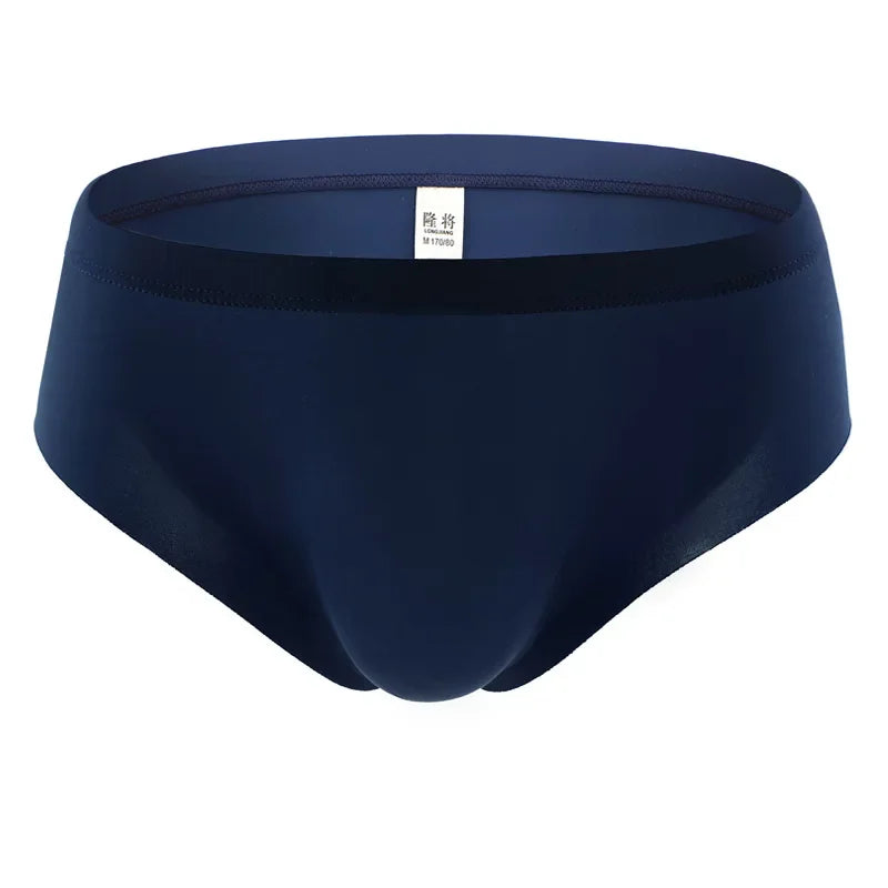 Men's Ice Silk Seamless Underwear Briefs Sexy U Convex Ultra-Thin Breathable Man Underpants Boxers