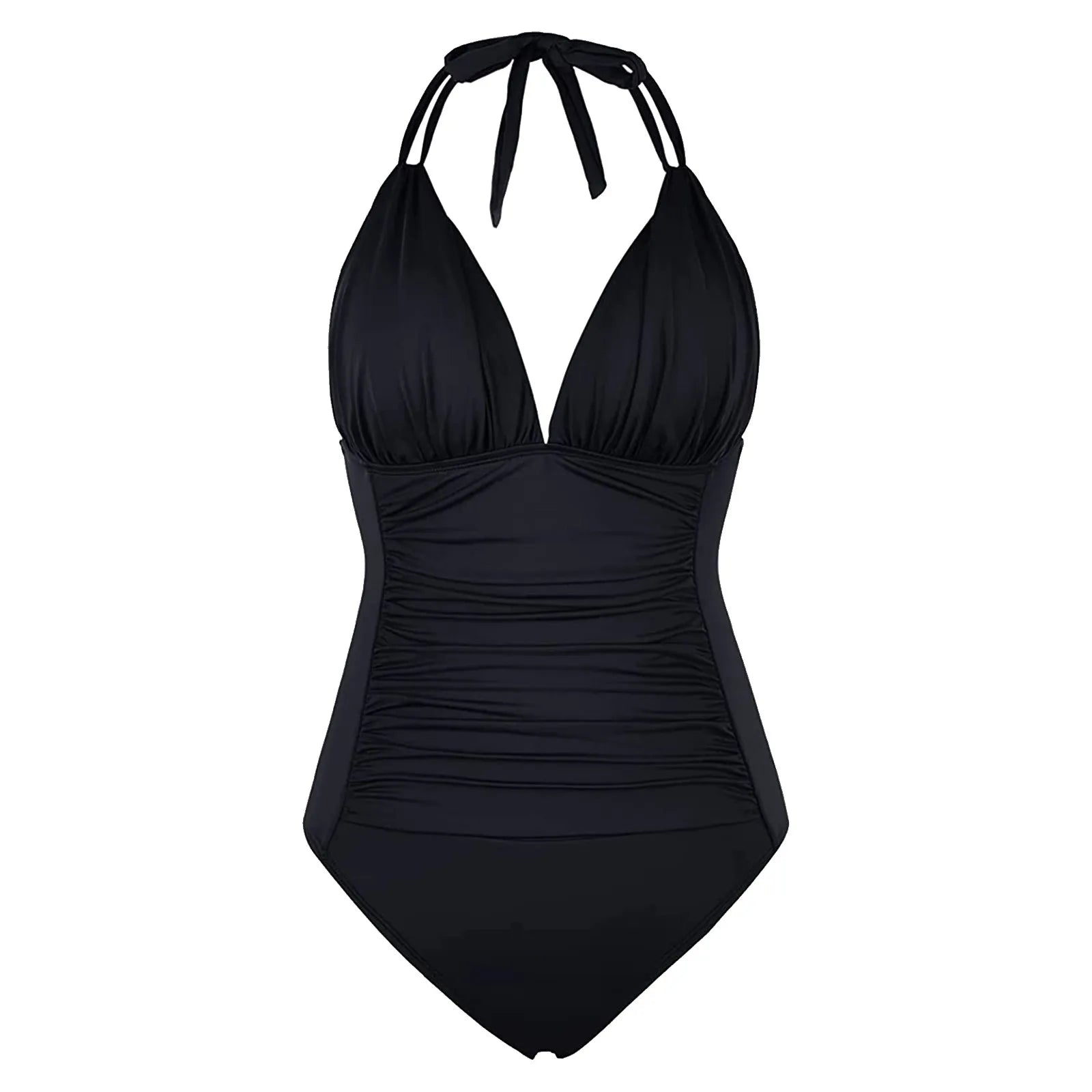 Bikinis Mujer Women's One-piece With Chest Pad Without Steel Bra Swimsuit Solid Color Swimsuit купальники женские