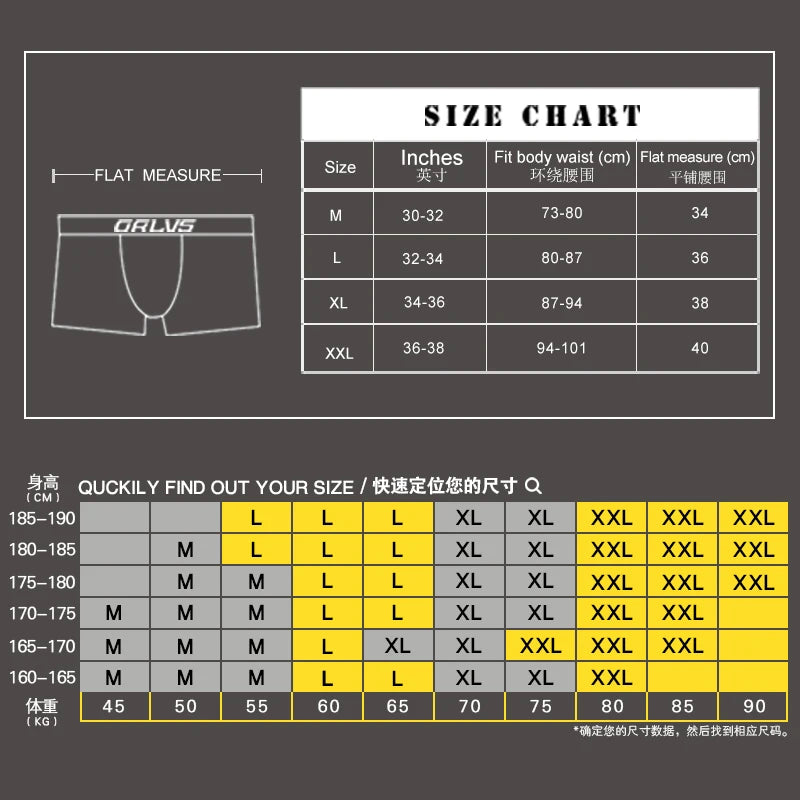 4Pcs/Lot ORLVS Brand Man Underpants Boxershorts Cotton Men Boxers Male Breathable Underwear Men's Panties Soft Boxer OR212