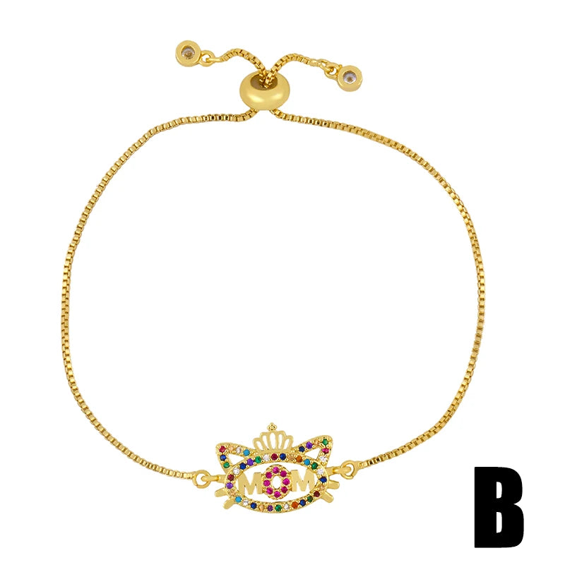 Clearance Bracelets / Copper Gold Plated Bracelets for Women CZ Rhinestone Chain Bracelets Crystal Jewelry Gifts brtk51