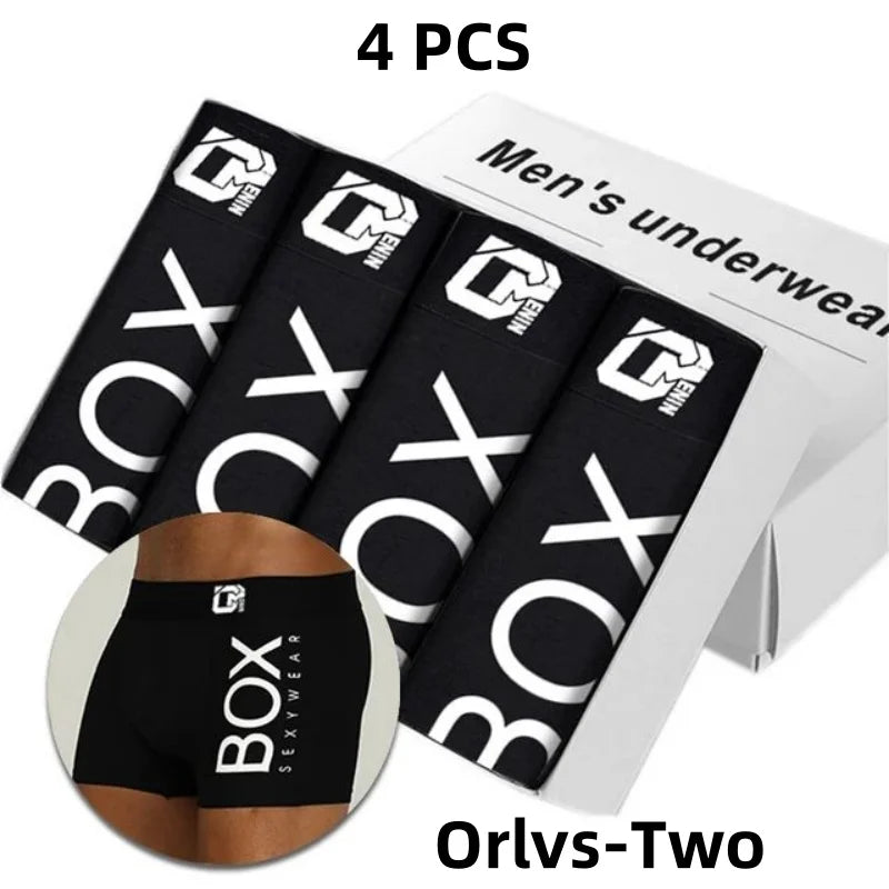 4Pcs/Lot ORLVS Brand Man Underpants Boxershorts Cotton Men Boxers Male Breathable Underwear Men's Panties Soft Boxer OR212