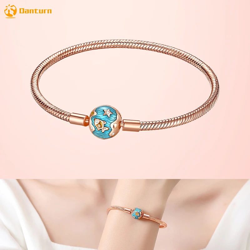 Danturn 925 Sterling Silver Bracelets Surfing, Waves and fish, Dream nets Bracelets Women Bracelets Fashion Charm Bracelets