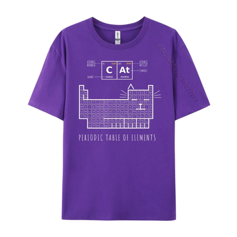 The Chemistry Cat Periodic Table Of Elements Men Clothes Printed T-Shirt Father's Day
