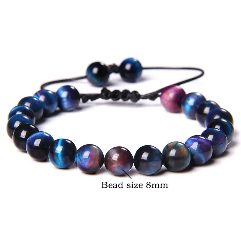 Garnets Stone Beads Bracelets Fashion Adjustable Braided Rope Bracelets Bangles Men Women Yoga Healing Balance Bracelets Jewelry