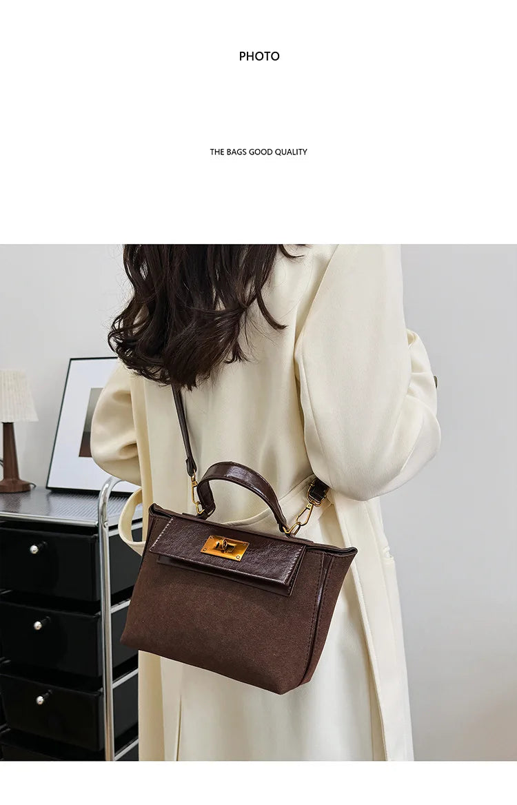 Handbag - A Niche High-end, Women's Single-shoulder Crossbody Bag for Daily Commutes. 2025 New Model - Large Capacity Kelly Bag.