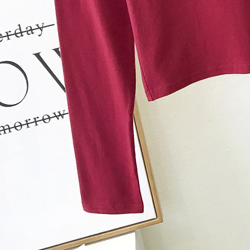 Sexy Black  Women's Clothing O-Neck Long Sleeve Navel Autumn Base Women's Clothing Fashion Casual Ropa Mujer