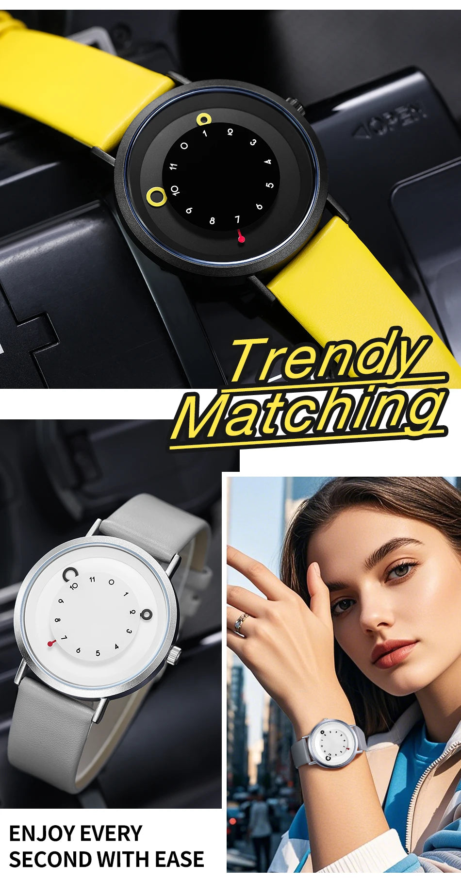 Shengke Women Creative Wristwatch Ladies Watches Yellow Leather Band Best Gifts Wristwatches Clock Montres Femme Reloj Mujer