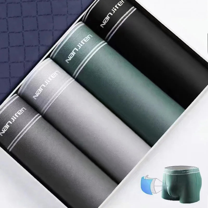 4Pcs Boxer Shorts Men's Underwear Sexy Panties Cotton Boxers Man Underpants Male Shorts Homme U Convex Lingerie Wholesale Lots
