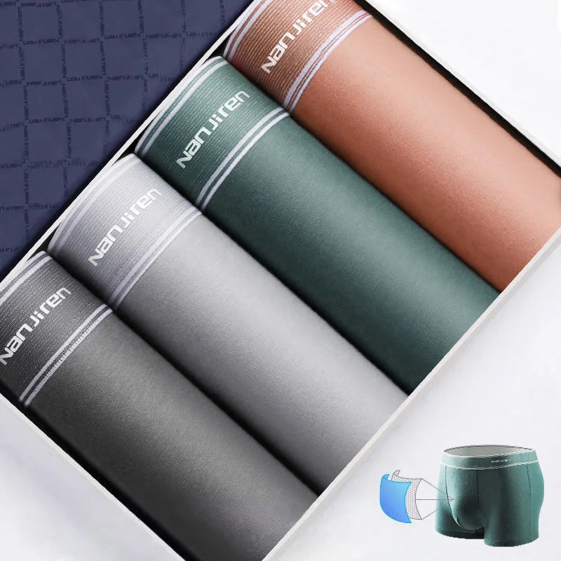 4Pcs Boxer Shorts Men's Underwear Sexy Panties Cotton Boxers Man Underpants Male Shorts Homme U Convex Lingerie Wholesale Lots