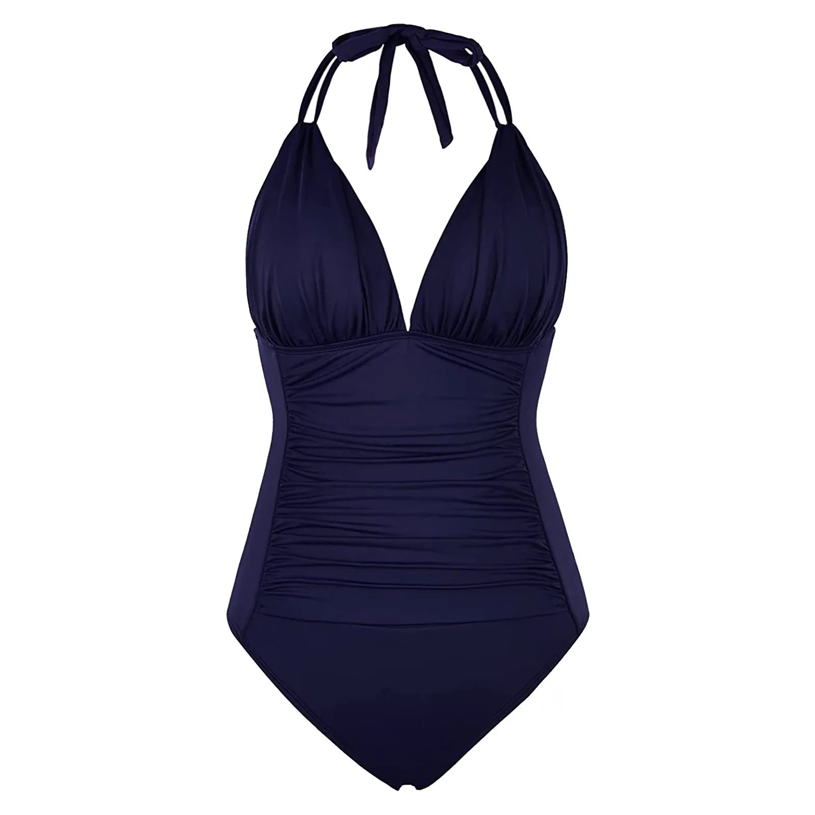 Bikinis Mujer Women's One-piece With Chest Pad Without Steel Bra Swimsuit Solid Color Swimsuit купальники женские