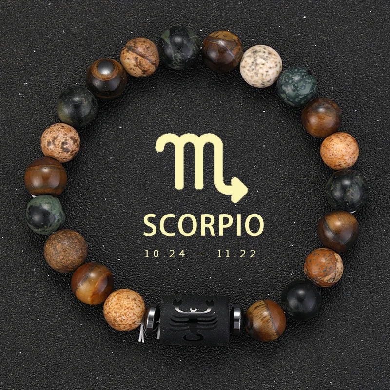 12 Zodiac Signs Bracelets Taurus Gemini Cancer Virgo Pisces Bracelets Ladies Men Couple Friendship Jewelry Gift Bracelets