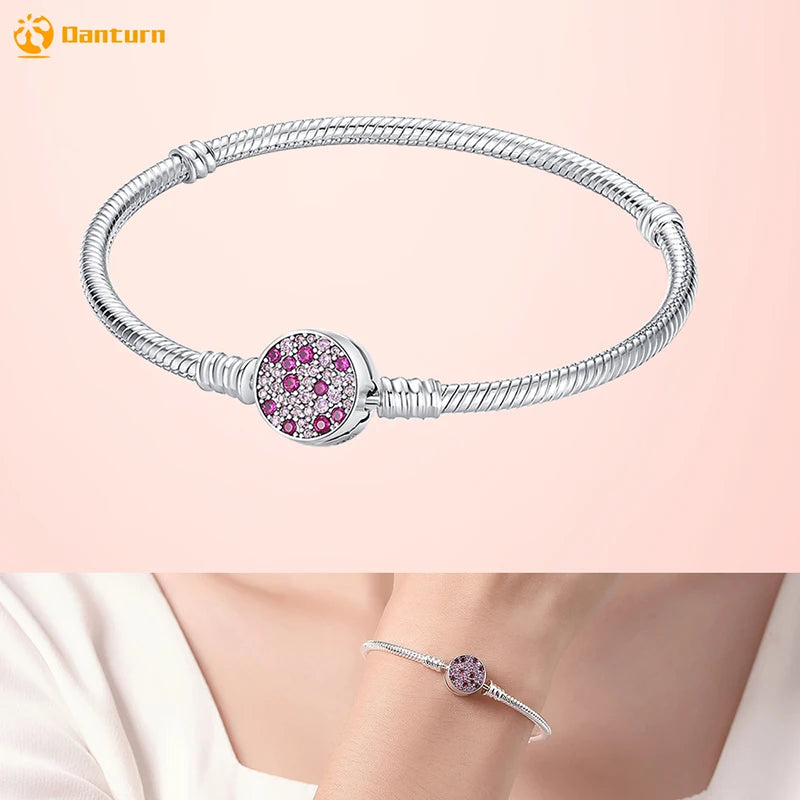 Danturn 925 Sterling Silver Bracelets Crown Butterfly Bus Sisterly Love Cherry Bracelets Women Bracelets Fashion Charm Bracelets