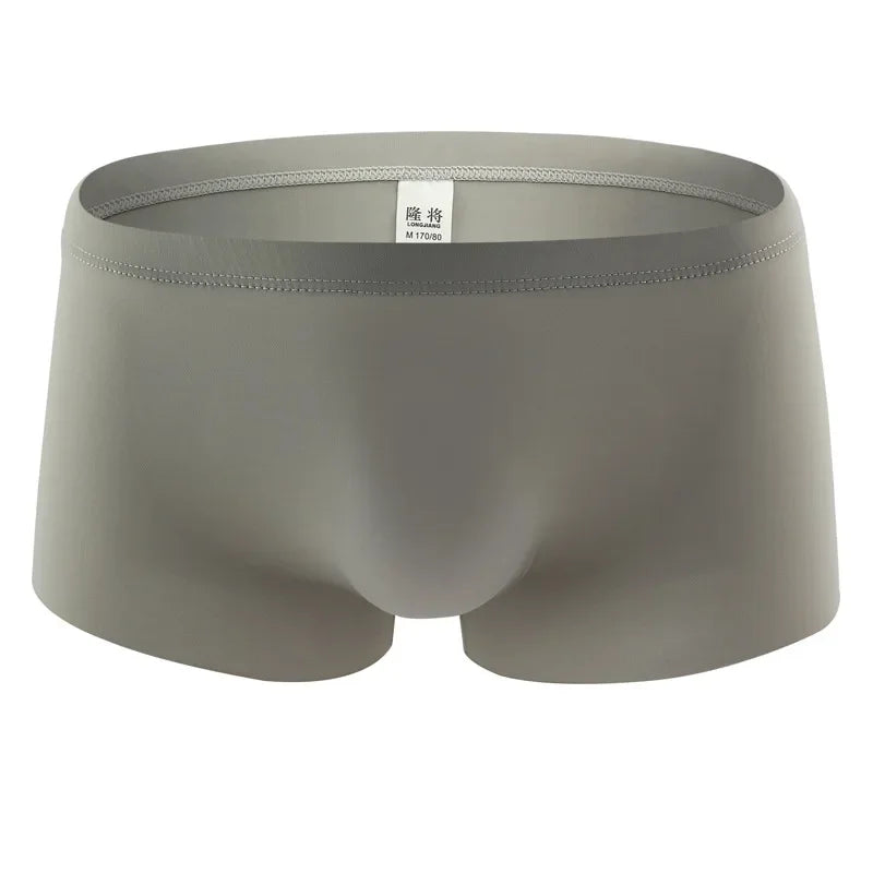 Men's Ice Silk Seamless Underwear Briefs Sexy U Convex Ultra-Thin Breathable Man Underpants Boxers