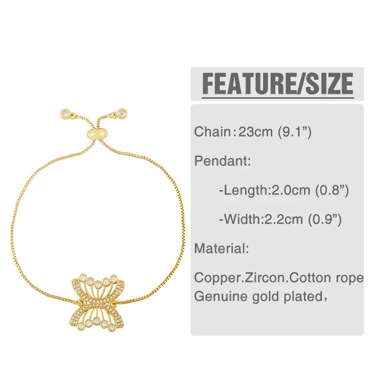Clearance Bracelets / Copper Gold Plated Bracelets for Women CZ Rhinestone Chain Bracelets Crystal Jewelry Gifts brtk51